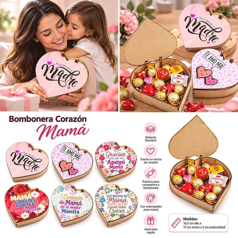 BOMBONERA CORAZON MAMA - imagen 1
