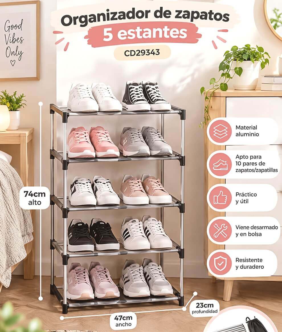 ORGANIZADOR DE ZAPATOS 5 ESTANTES - imagen 1