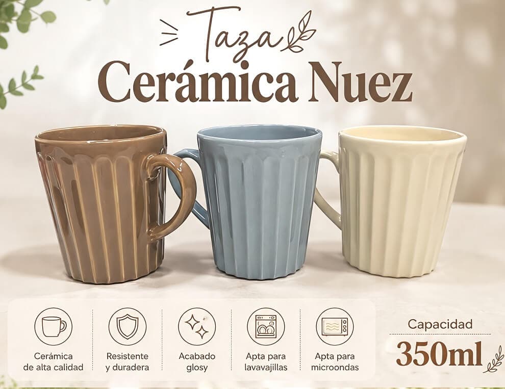 TAZA CERAMICA NUEZ 350ml - imagen 1