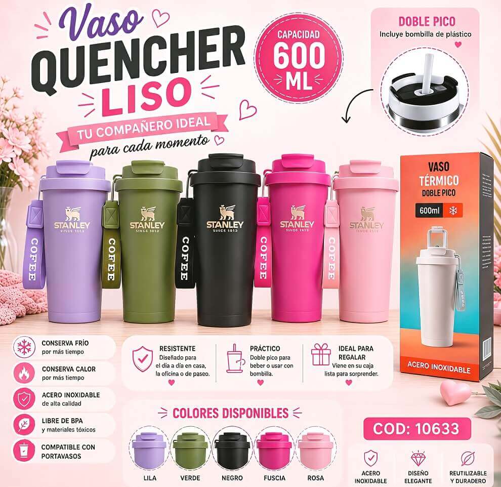 VASO TERMICO COFFE 600ml. DOBLE PICO - imagen 1