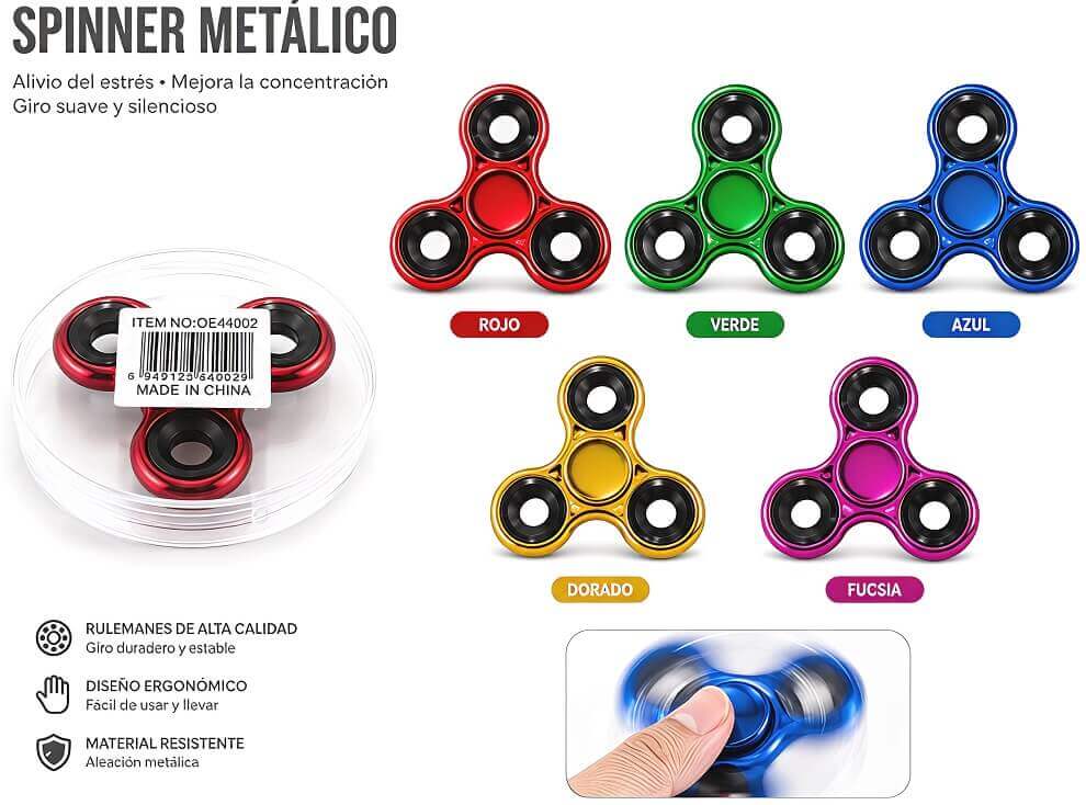 SPINER COLORES EN CAJITA ( x 5 UNIDADES ) - imagen 1