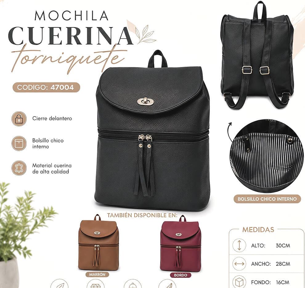 MOCHILA CUERINA TORNIQUETE - imagen 1