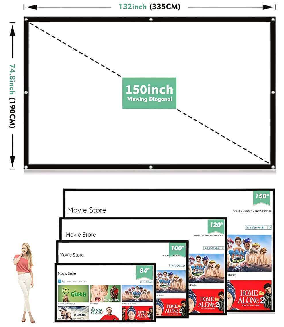 PANTALLA PARA PROYECTOR 150 PULGADAS - imagen 1