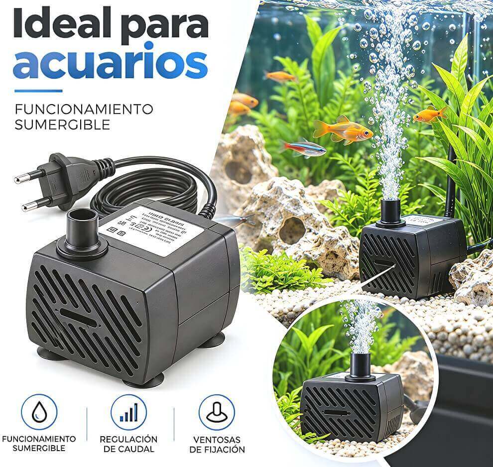 BOMBA MINI SUMERGIBLE PARA ACUARIO - imagen 1