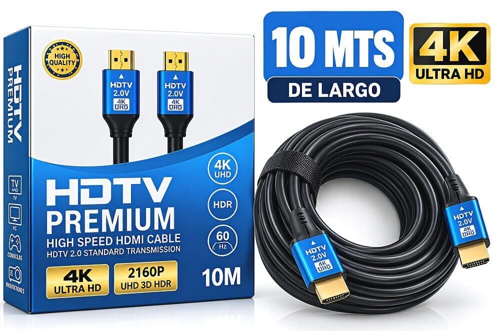 CABLE HDMI 4K MALLADO 10 METROS - imagen 1