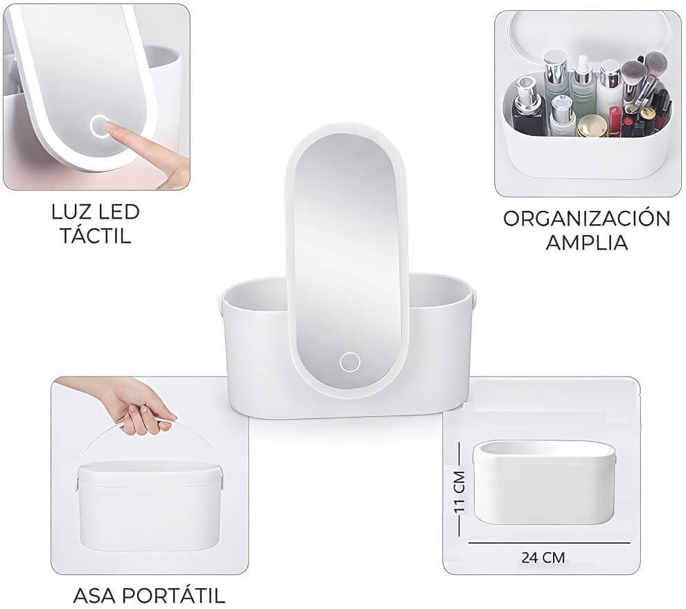 ORGANIZADOR DE MAQUILLAJES CON ESPEJO - imagen 1
