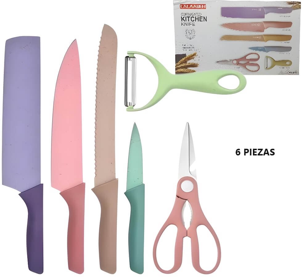 SET DE CUCHILLOS DE COLORES 6 PCS - imagen 1