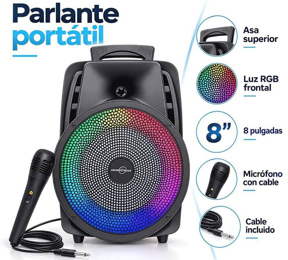 PARLANTE BLUETOOTH 8" + MICROFONO - imagen 1