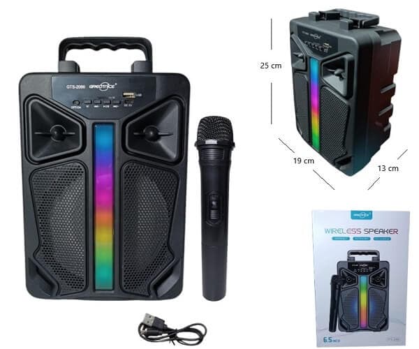 PARLANTE 6.5 PLG BT/FM/USB CON MICROFONO - imagen 1