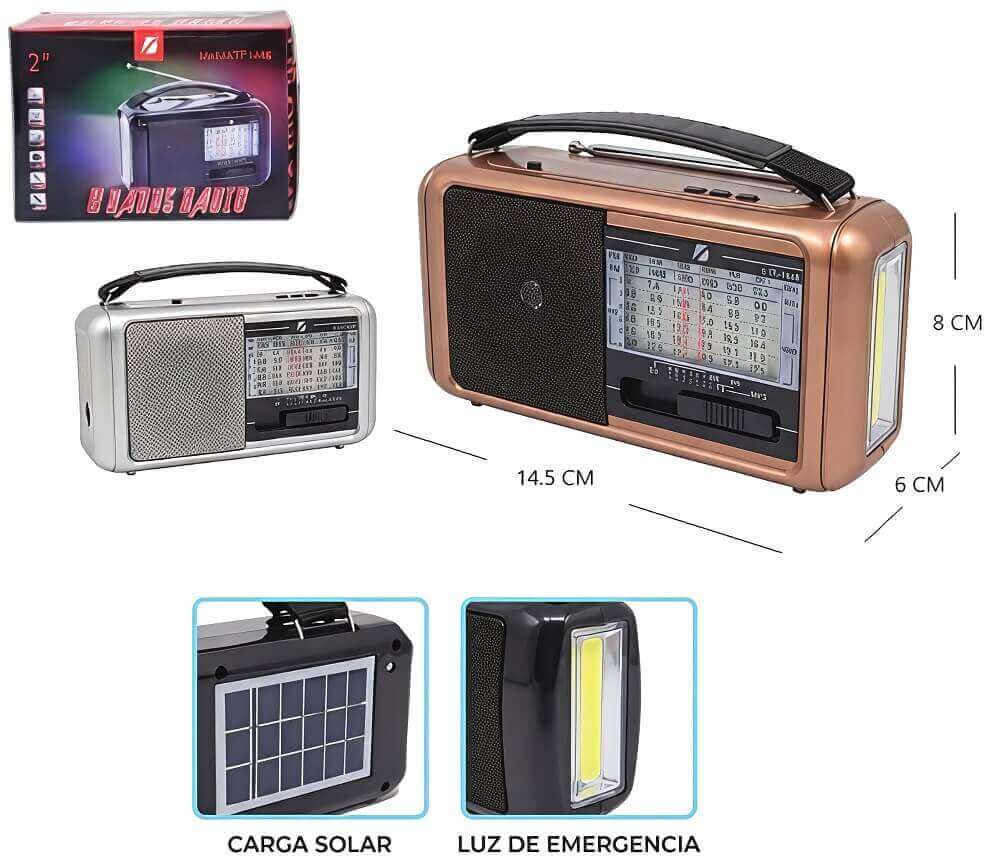 RADIO PARLANTE 2PLG BT/AM/FM C/ LINTERNA - imagen 1