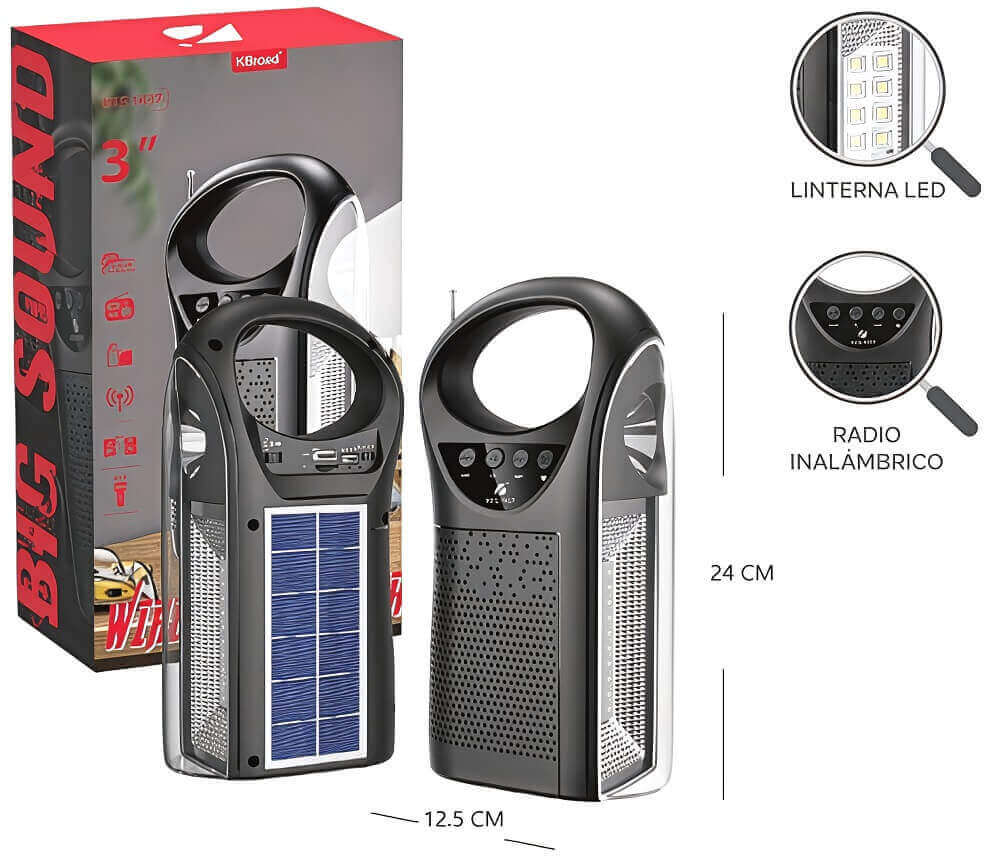 PARLANTE SOLAR BT C/ LINTERNA - imagen 1