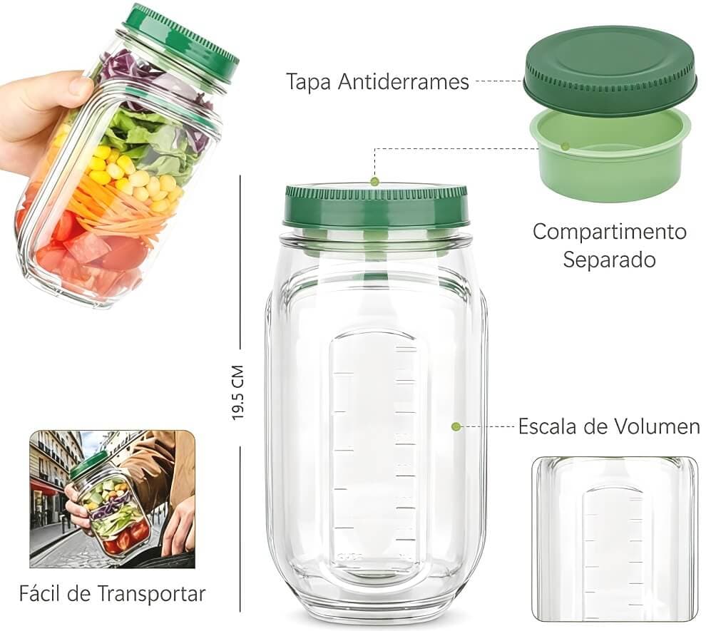 FRASCO PORTATIL PARA ENSALADAS - imagen 1