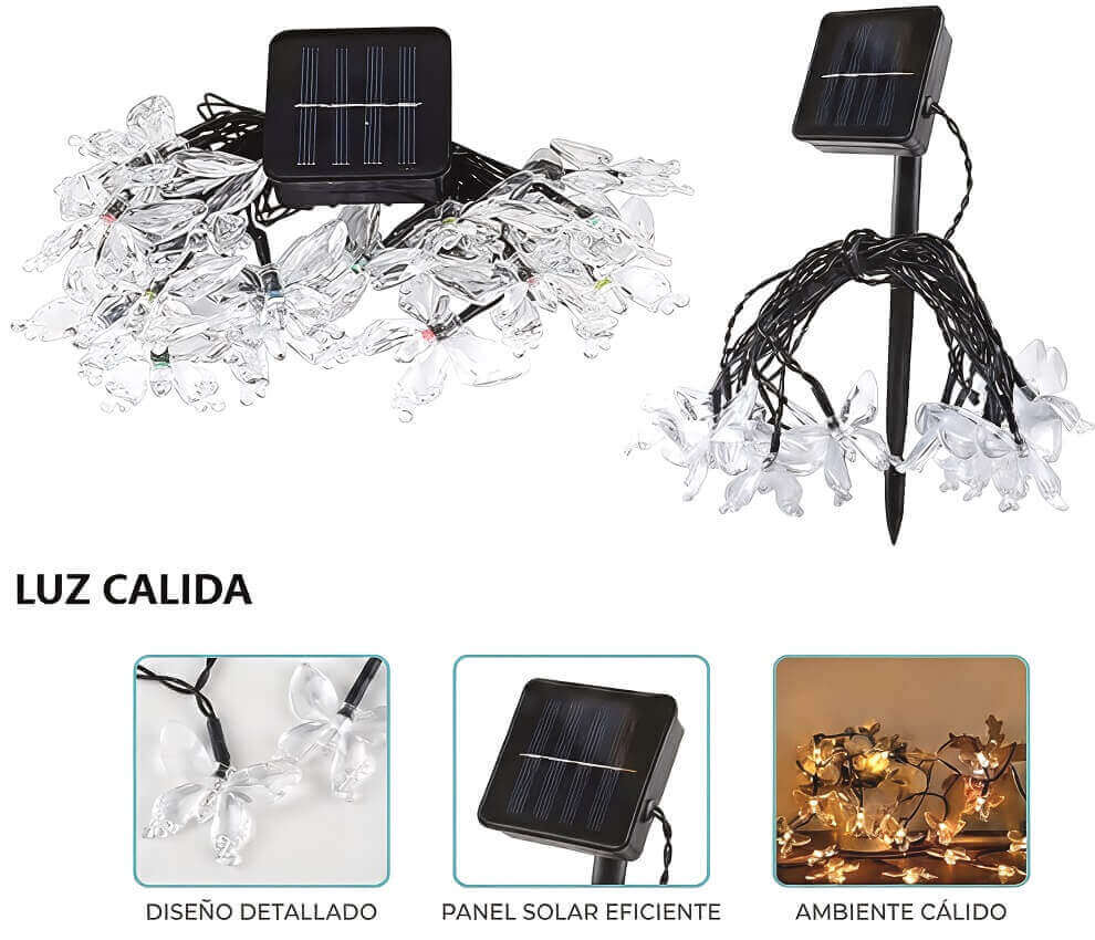 GUIRNALDA SOLAR CALIDA MARIPOSA 5MTS - imagen 1