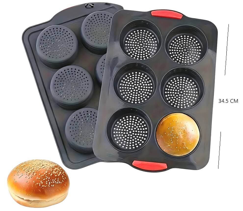 MOLDE SILICONA PARA PAN DE HAMBURGUESA - imagen 1