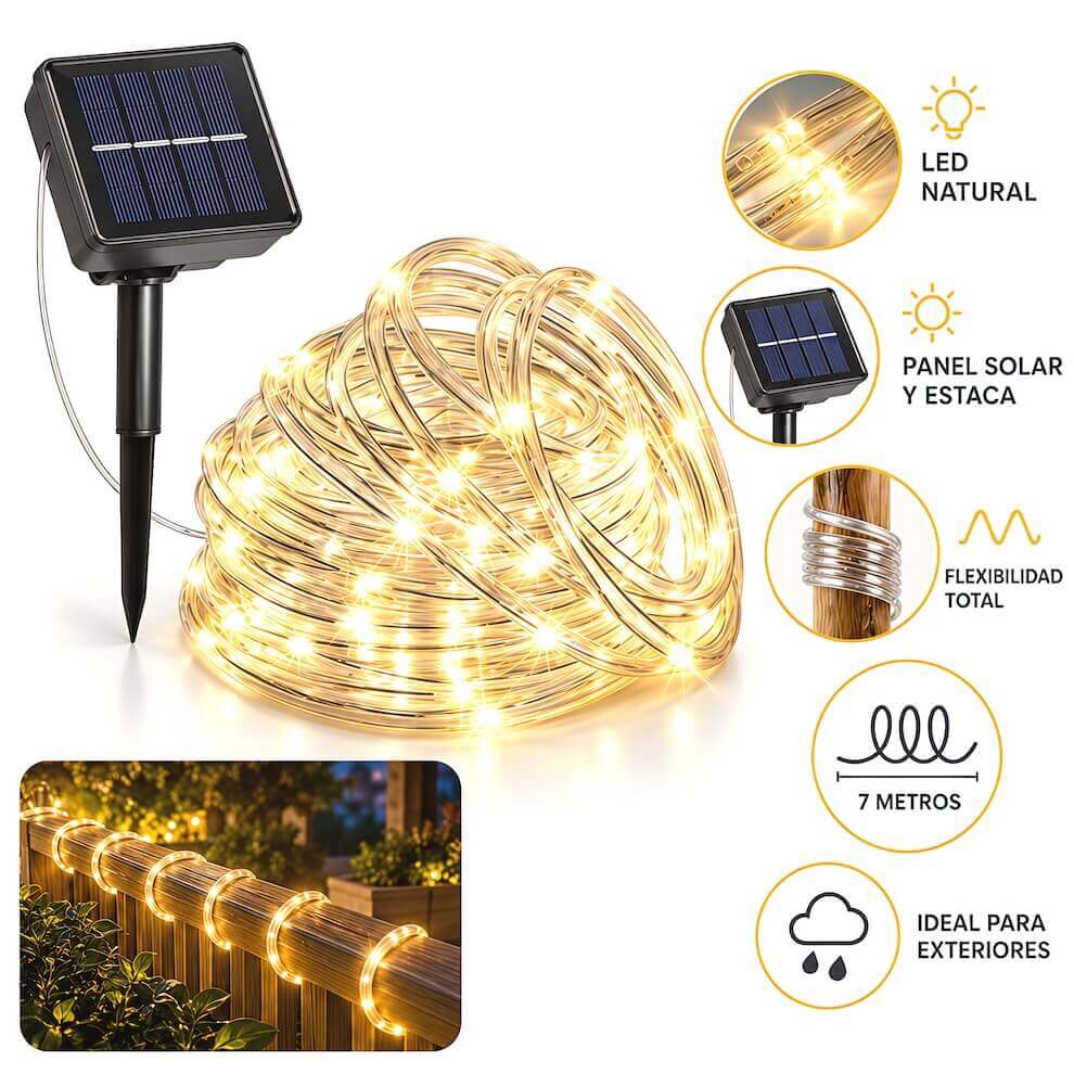 MANGUERA GUIRNALDA SOLAR 7MTS - imagen 1