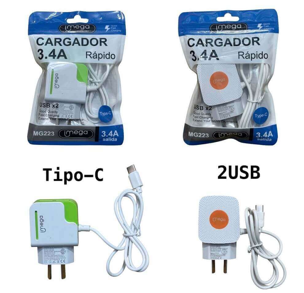 CARGADOR (TIPO-C) 3.4A IMEGA / CARGA RAPIDA - imagen 1