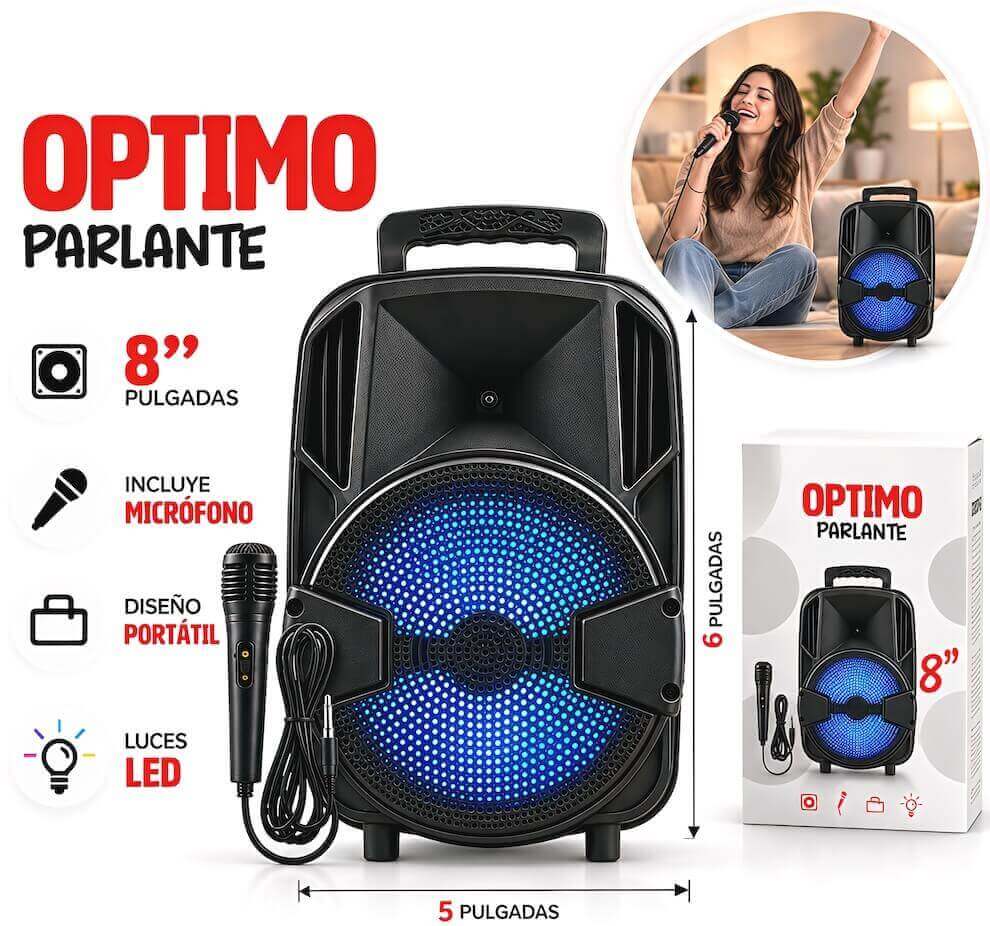 PARLANTE BLUETOOH 8" PULGADAS MIC OPTIMO - imagen 1