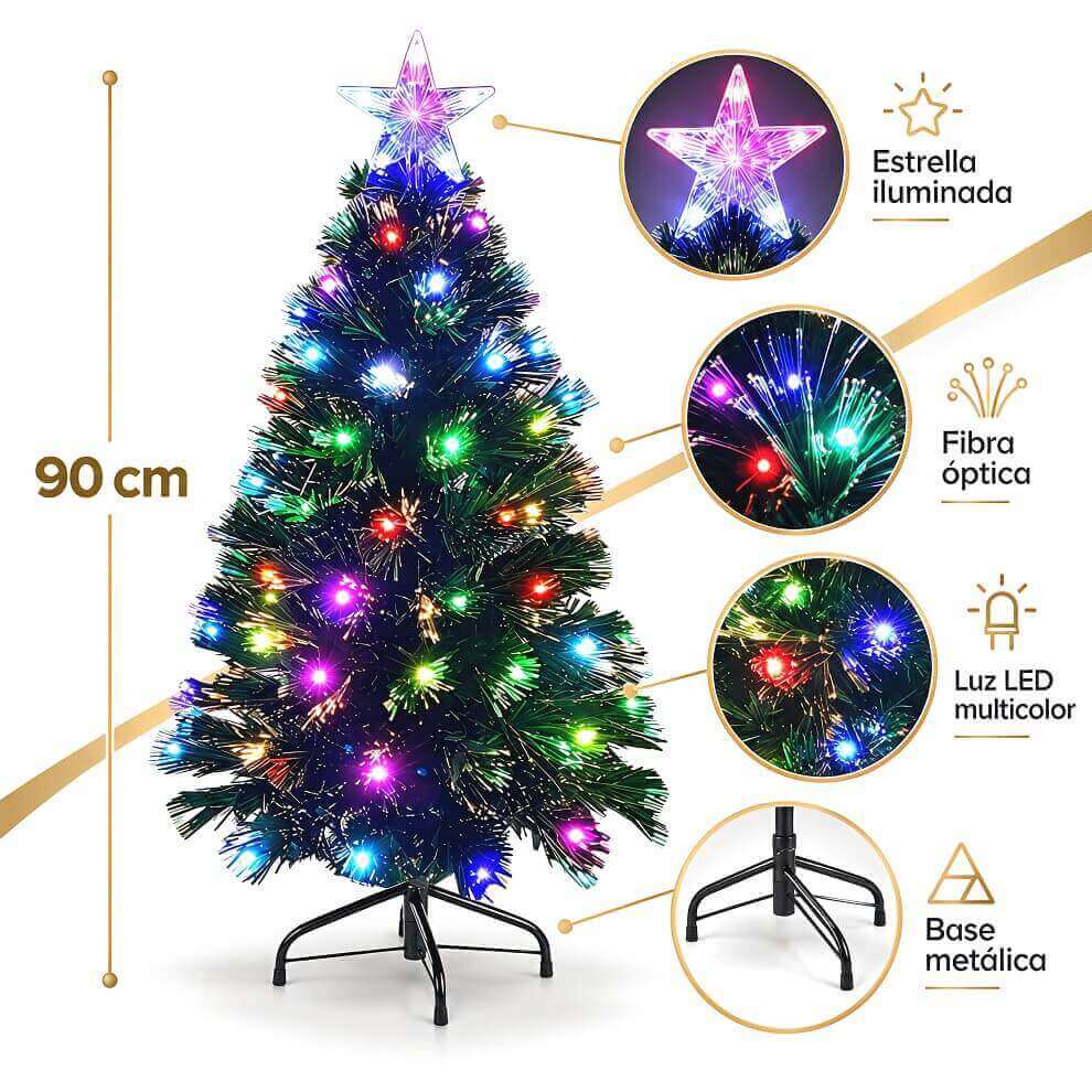 ARBOL NAVIDAD FIBRA OPTICA CON ESTRELLA - imagen 1