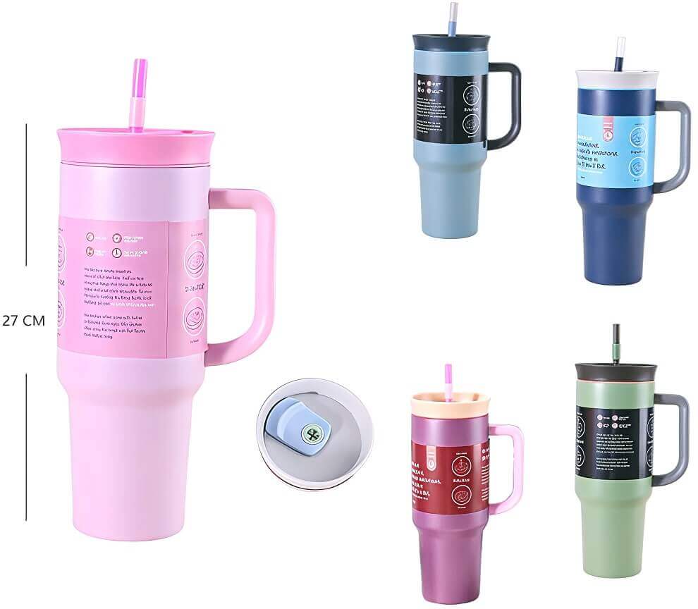 VASO TERMICO 1200ML CON SORBETE - imagen 1