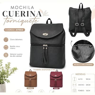 MOCHILA CUERINA TORNIQUETE