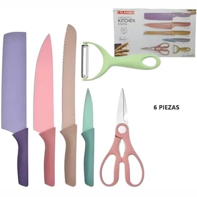 SET DE CUCHILLOS DE COLORES 6 PCS