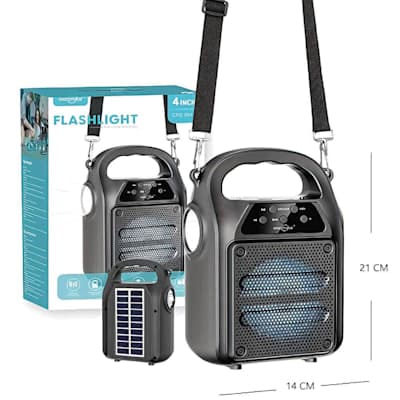 PARLANTE C/PANEL SOLAR LINTERNA FM/SD 4 PLG