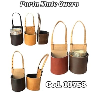 PORTA MATE CUERO P/ AUTO