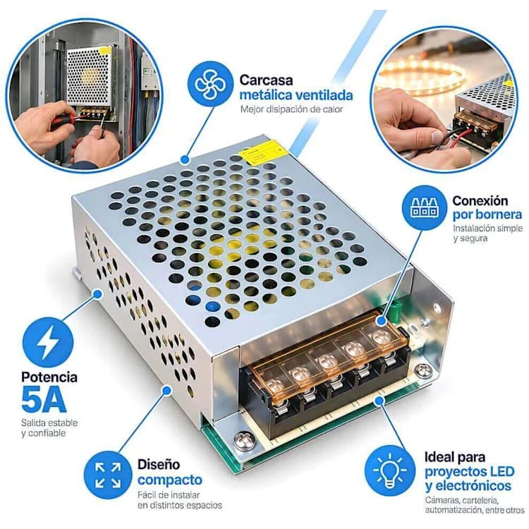 FUENTE DE ALIMENTACION METALICO 5A