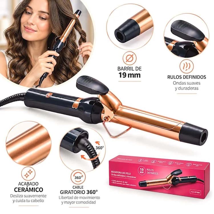 RIZADOR DE CABELLO BARRIL CERAMICO 19MM