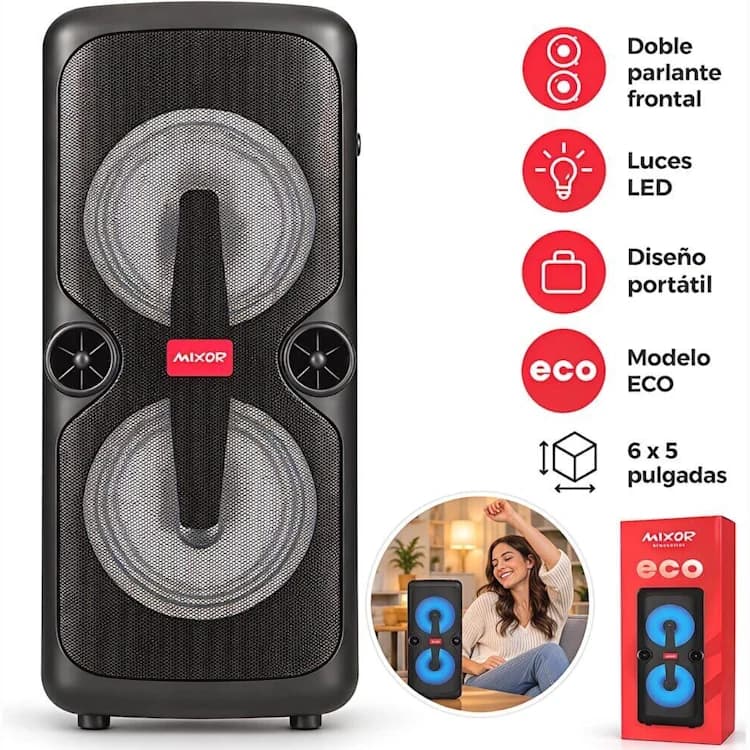 PARLANTE BLUETOOTH 6.5" x 2 ECO TORRE
