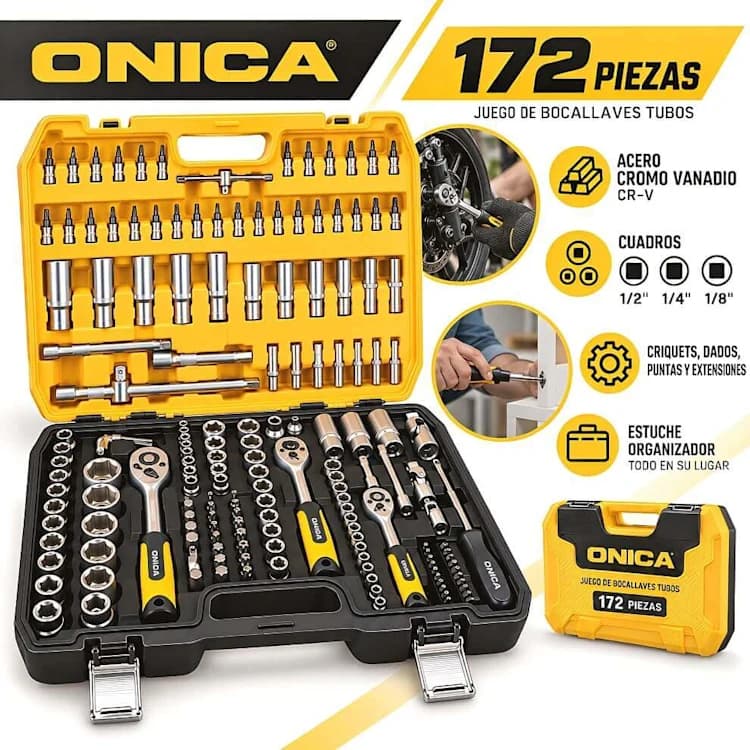 SET DE HERRAMIENTAS 172PCS CON INTERRUPTOR METAL