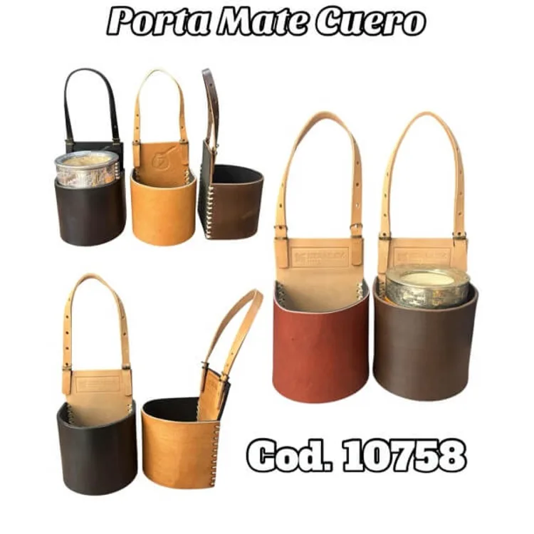 PORTA MATE CUERO P/ AUTO