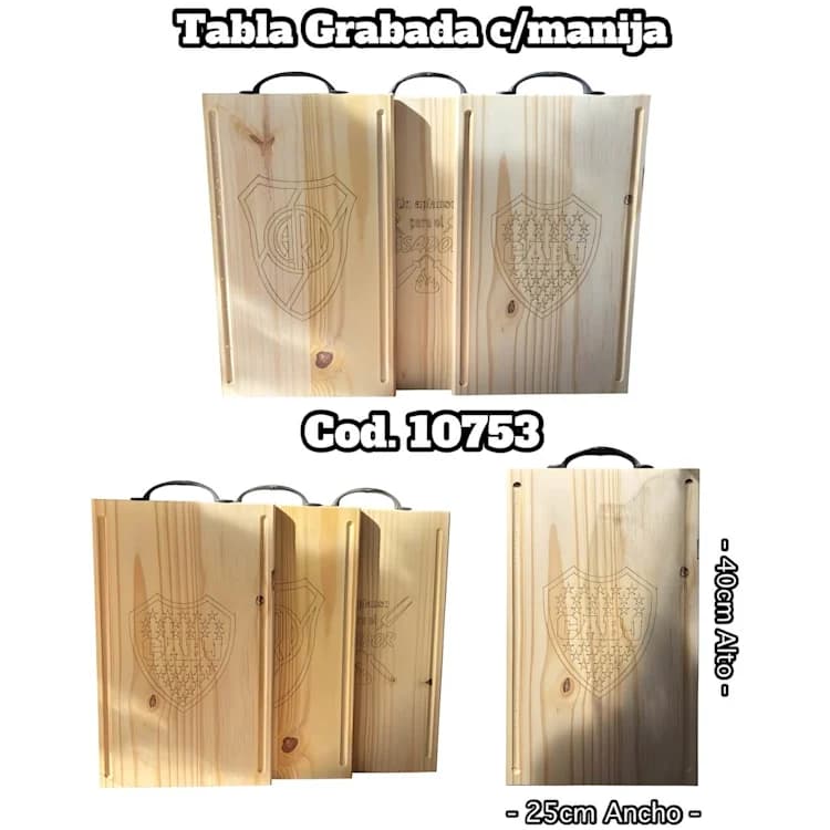 TABLA GRABADA C/MANIJA 25x40