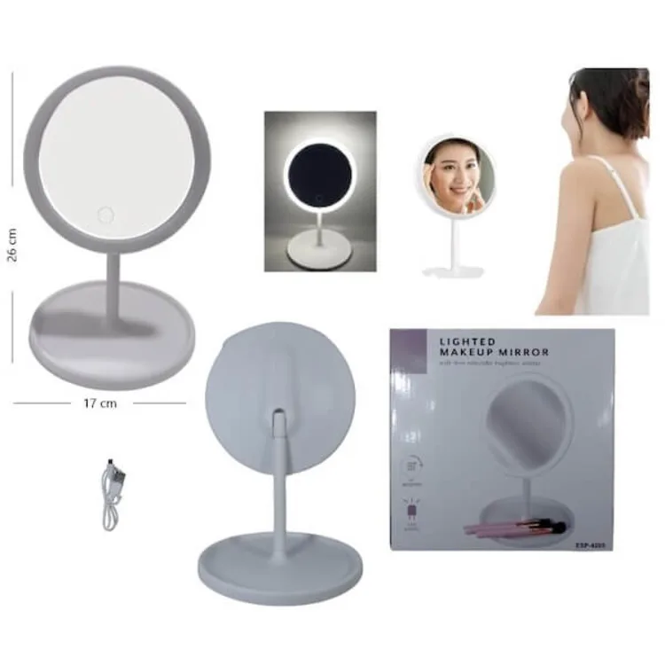 ESPEJO LED USB REGULABLE LUZ FRIA