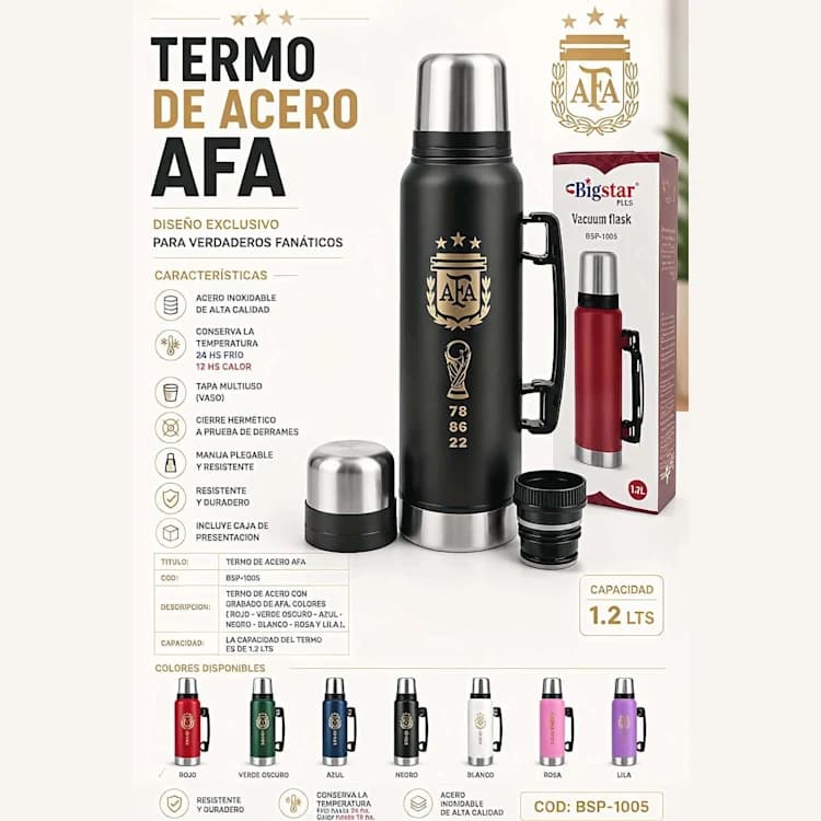 TERMO ACERO 1.200ml AFA