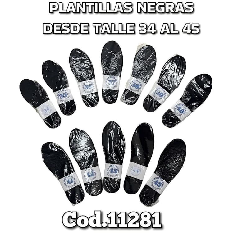 PLANTILLAS NEGRAS (TALLE DEL 34 AL 45 )