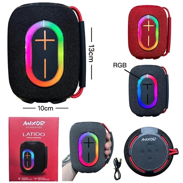 PARLANTE BLUETOOTH 3" RGB / CALIDAD PREMIUM