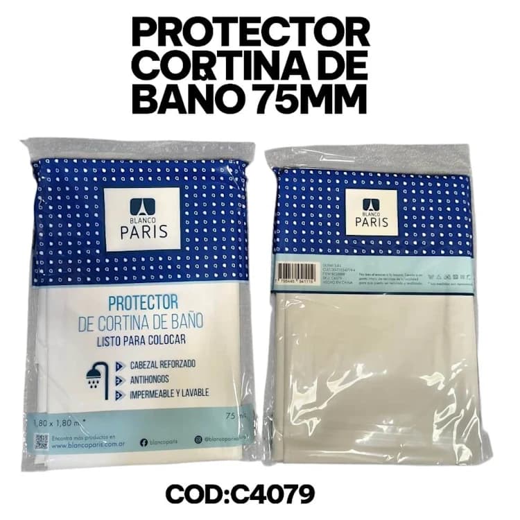 PROTECTOR CORTINA DE BAÑO 75mm