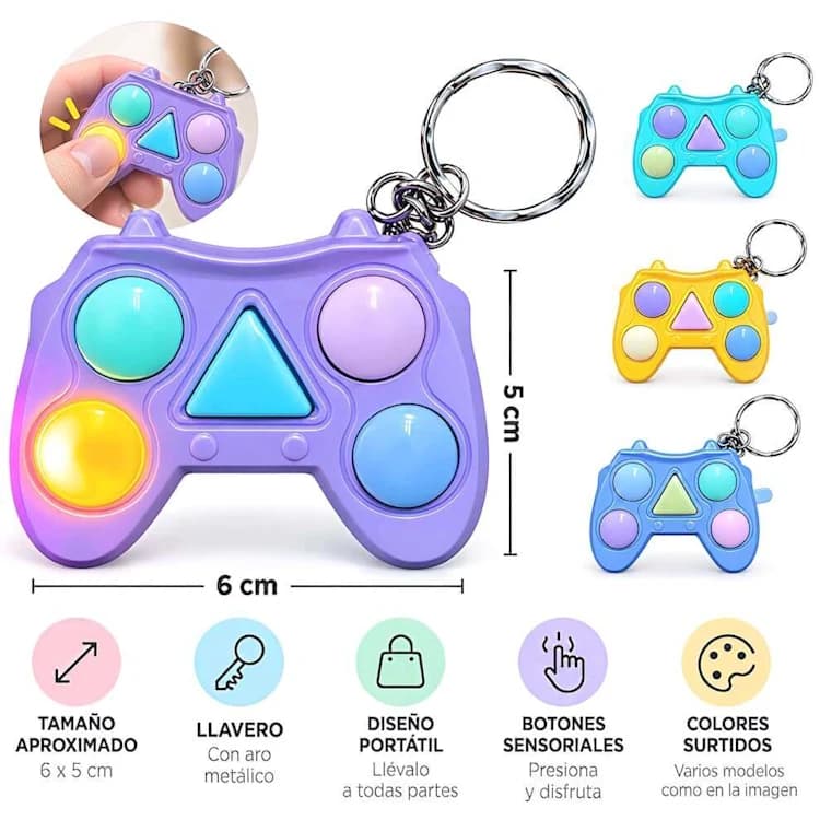 LLAVERO MINI JOYSTICK JUEGO LUZ