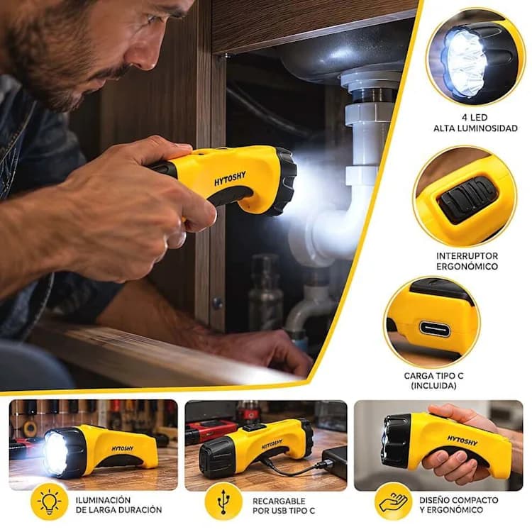 LINTERNA RECARGABLE / 4 LEDS